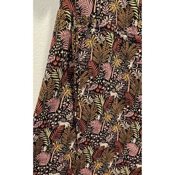 Loft Dress Size Small Pintucked Paradise Monkey Print Tie Side Buttons Jungle - Picture 8 of 8